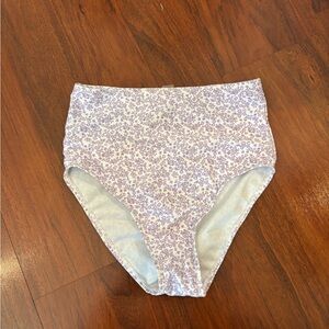 aerie High-Waist Floral Swim Bottoms - Lavender/White